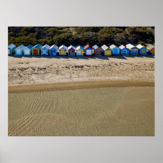 Aervy över Brighton-stranden i Melbourne Poster