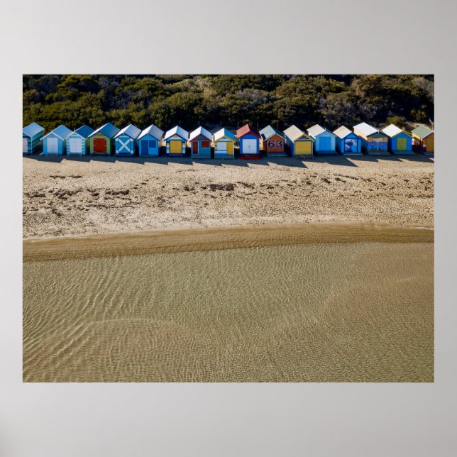 Aervy över Brighton-stranden i Melbourne Poster (Framsidan)