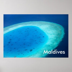 Aervy över Maldives atoll Poster
