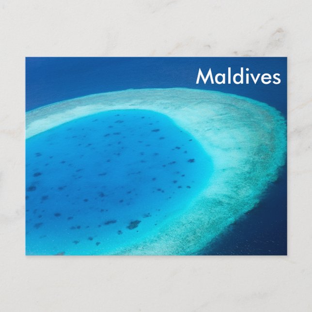 Aervy över Maldives atoll Vykort (Framsida)