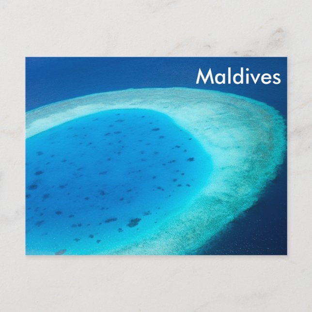 Aervy över Maldives atoll Vykort (Framsida)