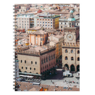 Aervy över Piazza Maggiore Square och San Petr Anteckningsbok