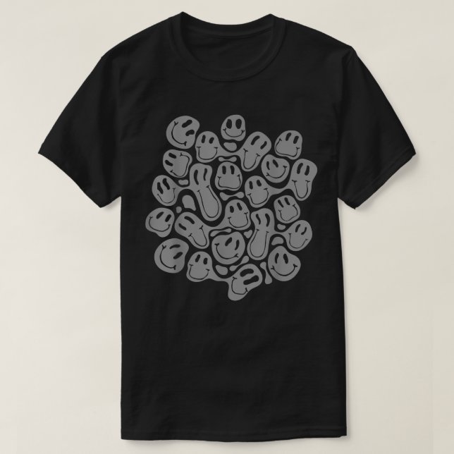 Aesetisk argi mönster smälter svartvätskevror s t shirt (Design framsida)