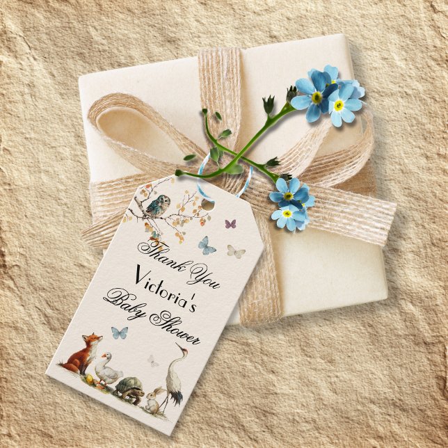 Aesop's Storybook Characters Baby Shower Presentetikett (Skapare uppladdad)