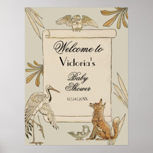 Aesops välkomstskylt i Storybook Bok Poster