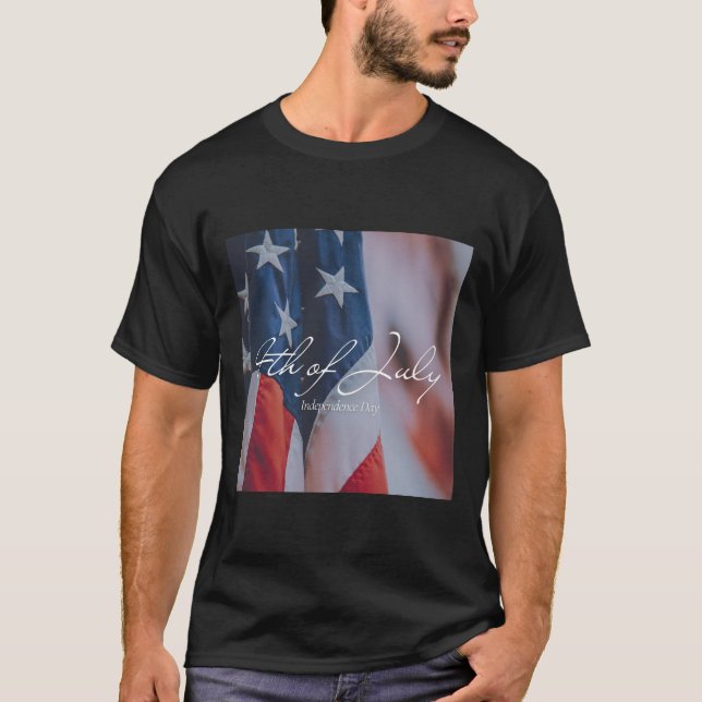 Aestesisk 4 juli Independence day Flagga Manar T Shirt (Framsida)