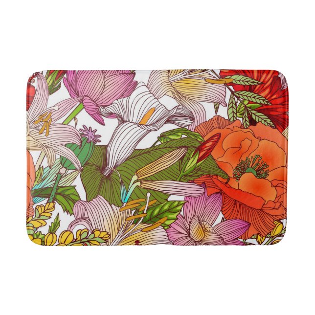 Aestesisk blommigt badrumsmatta (Framsidan)