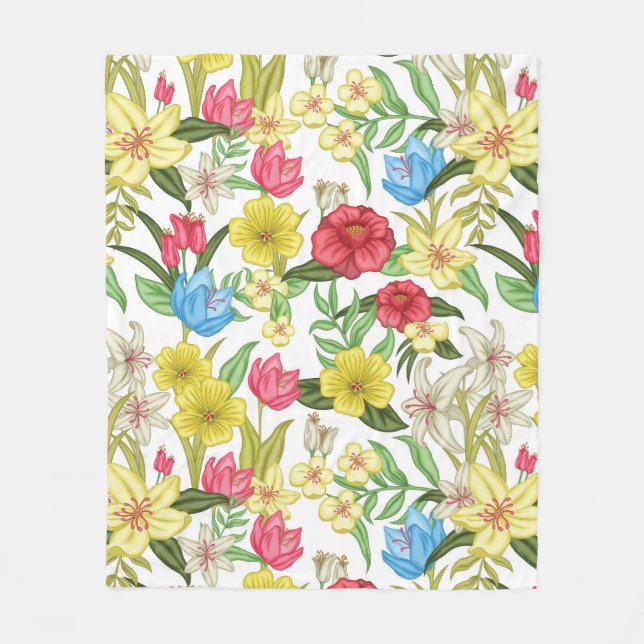 Aestesisk blommigt fleecefilt (Framsidan)