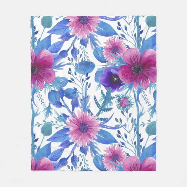 Aestesisk blommigt fleecefilt (Framsidan)