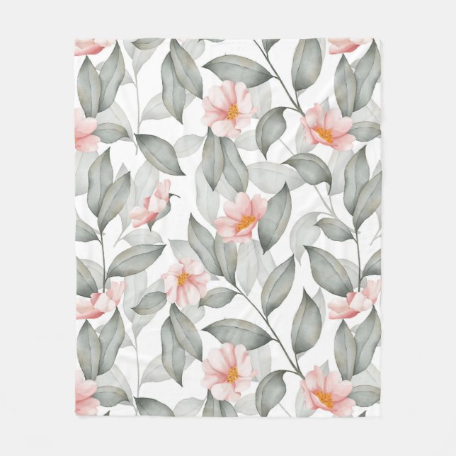 Aestesisk blommigt fleecefilt (Framsidan)