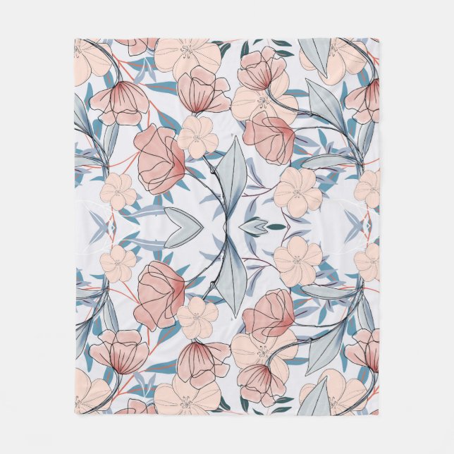 Aestesisk blommigt fleecefilt (Framsidan)