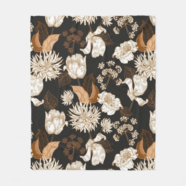 Aestesisk blommigt fleecefilt (Framsidan)