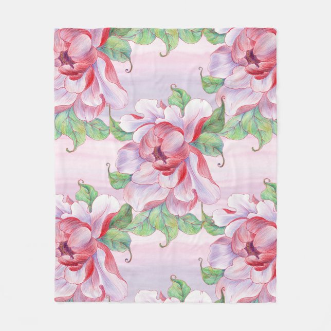 Aestesisk blommigt fleecefilt (Framsidan)