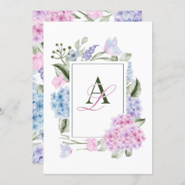 Aestesisk Blommigt hydrangea bröllop Inbjudningar