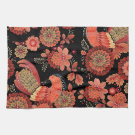 Aestesisk blommigt kökshandduk