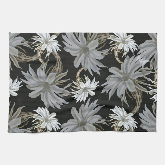 Aestesisk blommigt kökshandduk (Horisontell)