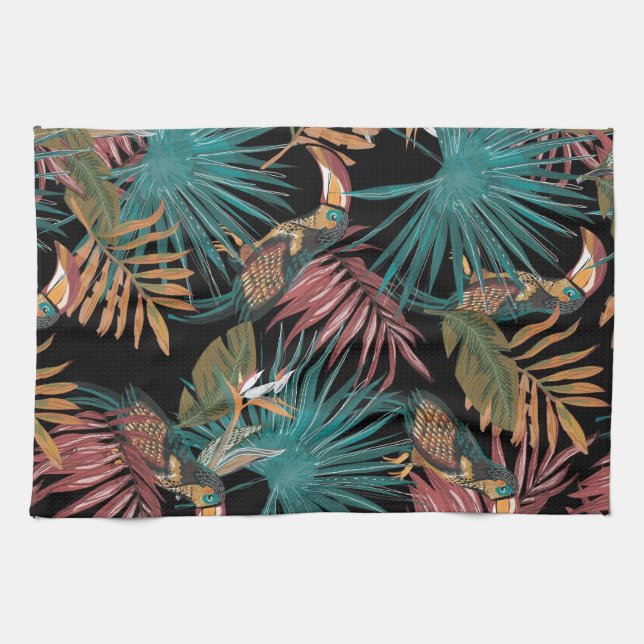 Aestesisk blommigt kökshandduk (Horisontell)