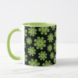 Aestesisk bohemisk blomma Geometric Namn Black Mugg