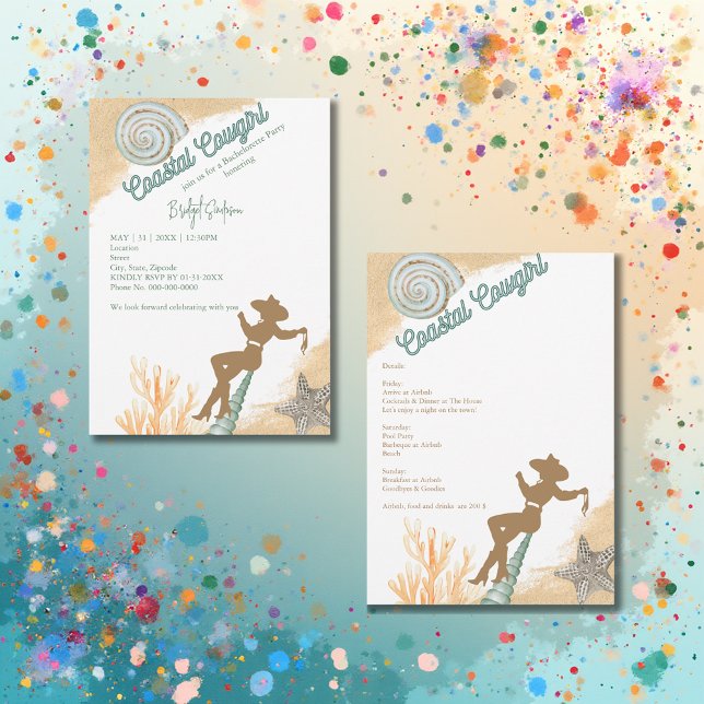 Aestesisk cowboybachelorette helg inbjudningar (Skapare uppladdad)