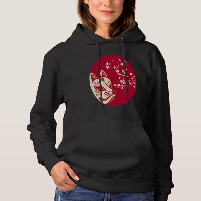 Aestesisk japansk fox Kitsune-mask T Shirt (Framsida)