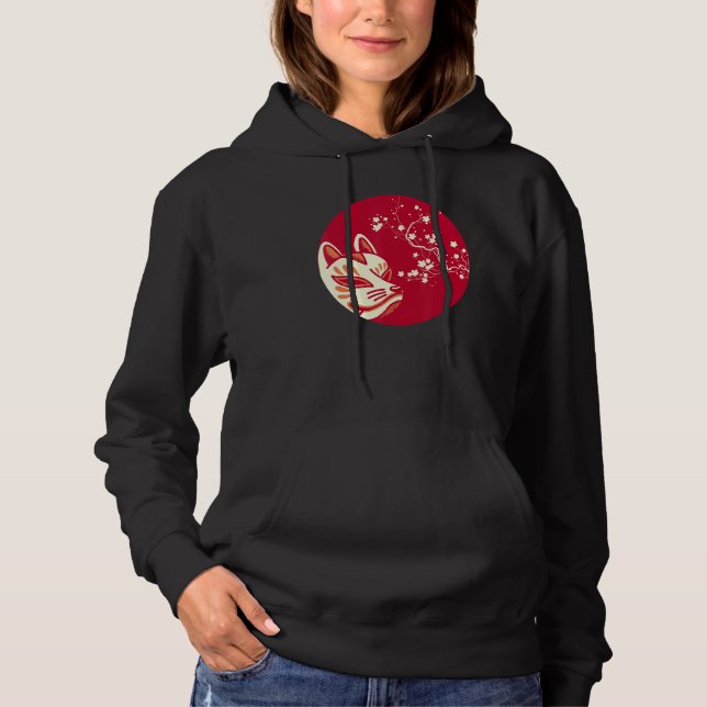 Aestesisk japansk fox Kitsune-mask T Shirt (Framsida)