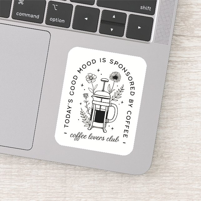 Aestesisk kaffeflicka i älskare klistermärken (Detalj)