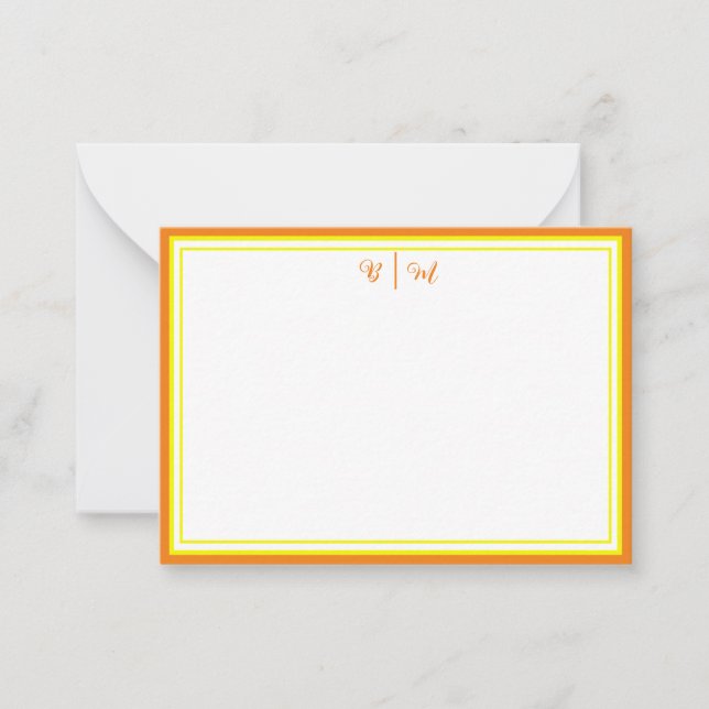 Aestesisk minimalist med Gräns & Monogram Anteckningskort (Framsida)