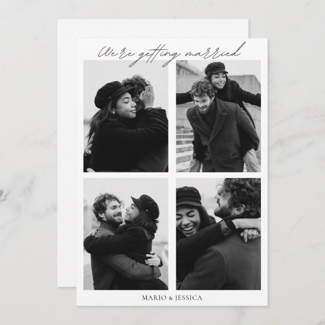 Aestesisk minimalistisk foto bröllop inbjudningar (Fram/baksida)