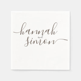 Aestesisk, modern, minimalistisk Golden Bröllop Pappersservett