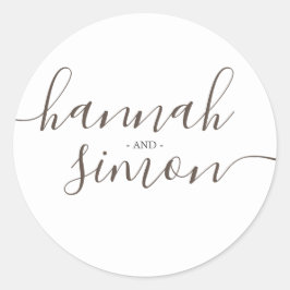 Aestesisk, modern, minimalistisk Golden Bröllop Runt Klistermärke