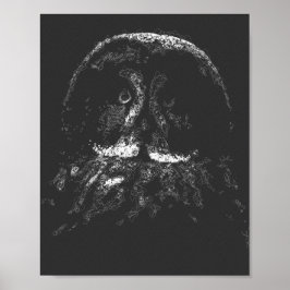 Aestesisk mörk uggla abstrakt rastkonst poster