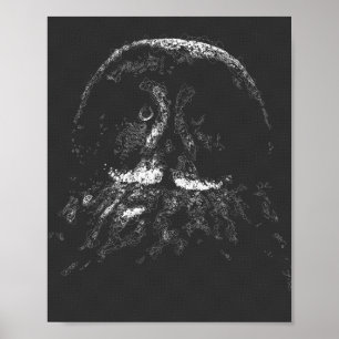 Aestesisk mörk uggla abstrakt rastkonst poster