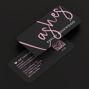 Aestesisk Rosa Lash Makeup Artist Beautician Visitkort