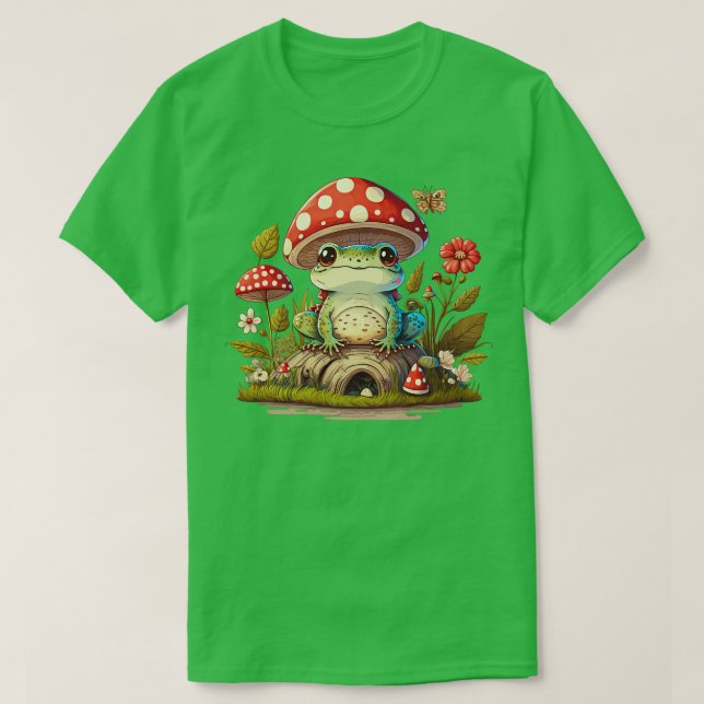 Aestesisk söt groda på Mushroom 1 T Shirt (Design framsida)