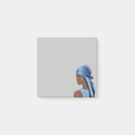 Aestesisk svart kvinna med durag Art-grafik Post-it Block