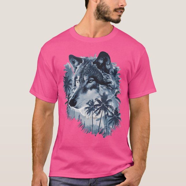 Aestesisk Varg med Handflatan I Varg T Shirt (Framsida)