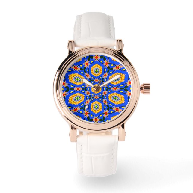 Aestesiskt Blommönster Armbandsur (Framsida)
