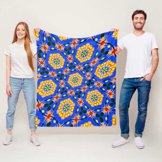 Aestesiskt Blommönster Fleecefilt (På plats)