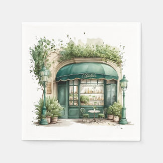 Aestesiskt Fransk, kafé, Vintage Pappersservett