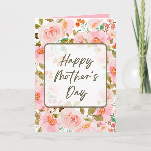 Aestesiskt Mors dag-kort, kort för Mamma (Framsida)