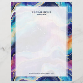 Aestesiskt regnbåge glitter agate struktur brevhuvud