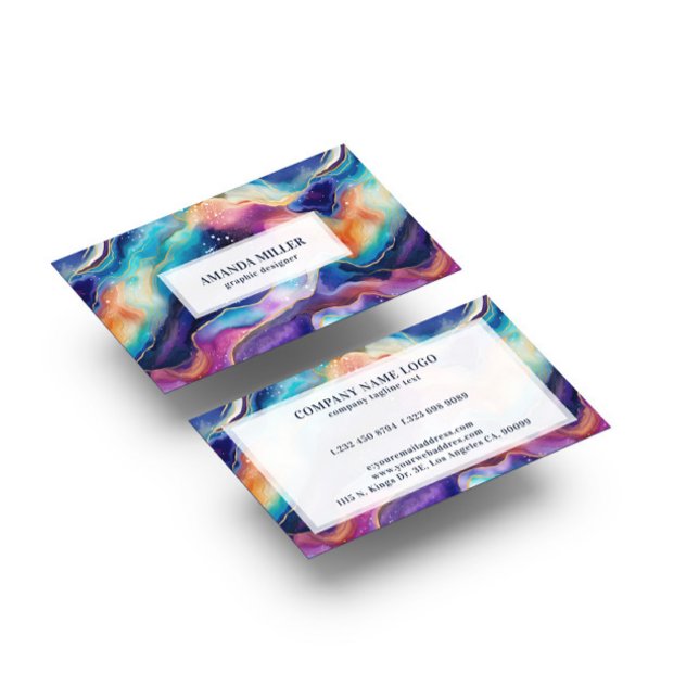Aestesiskt regnbåge glitter agate visitkort (Skapare uppladdad)