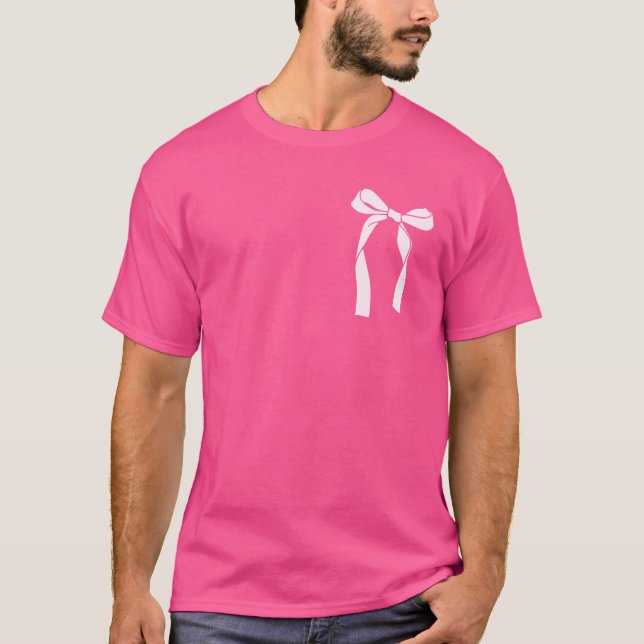 Aestesiskt Trendig Rosa Coquette Bow T-Shirt (Framsida)