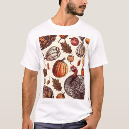 Aestesiskt Turkiet och Gourd Mönster T Shirt