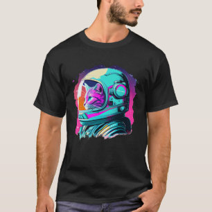 Aestesiskt Vaporwave Space Cat 80 s 90-tal Astrona T Shirt