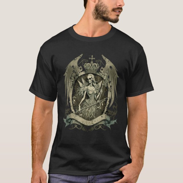 Aestesiskt Y2k Fairy Vingar Skeleton Alt Grunge T Shirt (Framsida)