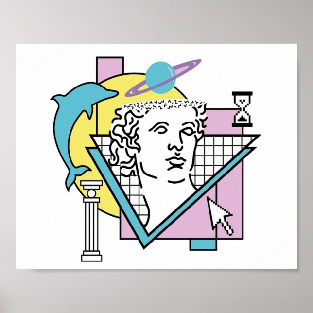 Aestetik för ren Tecknad för förångningsvåg Poster (Framsidan)