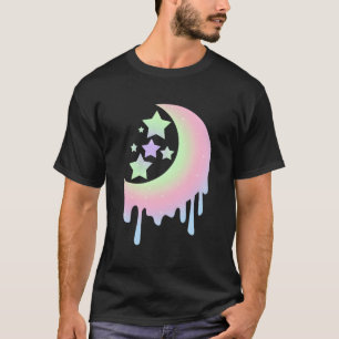 Aestetisk kläder för flickor Pastel Måne Goth Swea T Shirt