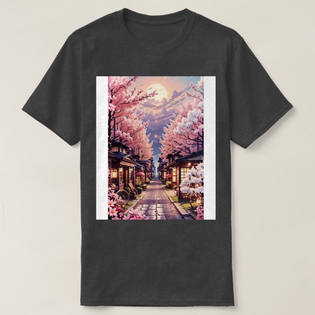 Aestetisk Sakura-blomma T Shirt (Design framsida)