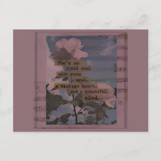 Aestetiska citat, ro, kvinnlig vintage, romantisk inbjudan vykort